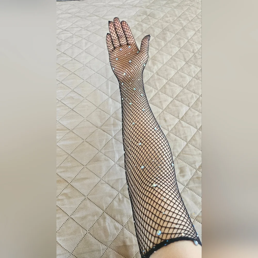 New Long Fishnet gloves, new, reaches above the elbow, Womens
